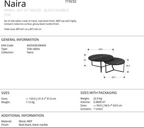 Set de 2 Masute de cafea design modern Naira