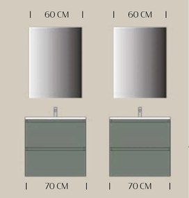 Set lemn masiv mobilier baie suspendat Armonia 104/140/208 cm - 208 L