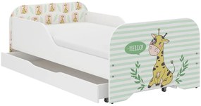 Pat drăguţ pentru copii, cu girafă 140 x 70 cm