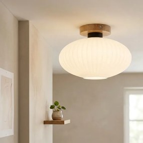Plafonieră HARMA WOOD 1xE27/15W/230V stejar/alb Ø 30 cm