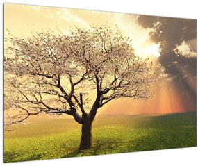Tablou cu copac pe luncă (90x60 cm)