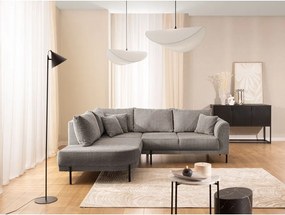 Colțar taupe cu tapițerie din chenille (cu colț pe partea stângă/în formă de ”L”) Mauris – Ropez