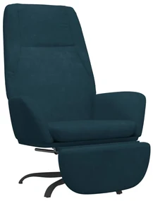 3097858 vidaXL Scaun de relaxare cu taburet, albastru, catifea