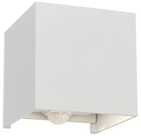 Aplica LED ambientala de exterior cu senzor de miscare IP54 CUBE-S alba