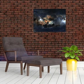 Tablou pe sticlă - Universul cu Nebula (70x50 cm)