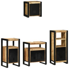 vidaXL Set de mobilier pentru baie 4 pcs Maro Lemn de mango solid