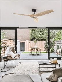 Ventilator de tavan din lemn cu telecomanda ARCADIA