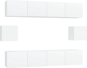 vidaXL Set dulap TV, 6 piese, alb, lemn prelucrat