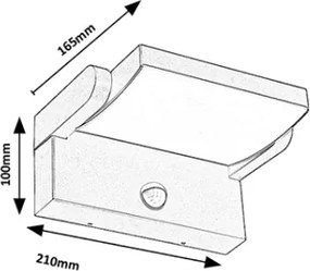 Aplică LED de exterior cu senzor Brilagi ANKLE LED/18W/230V 4000K IP65