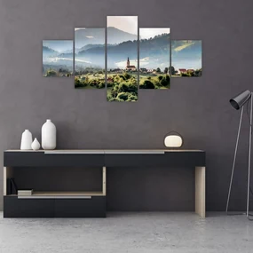 Tablou - sătuț în ceață (125x70 cm), în 40 de alte dimensiuni noi