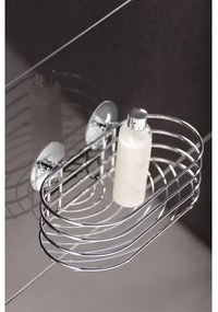 WENKO 18775100 - Poliță rotundă TURBO-LOC din oțel, 23,5 x 13,5 cm, crom lucios