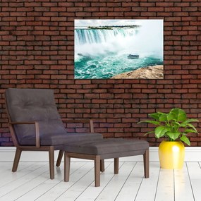 Tablou cu cascadele și corabie (90x60 cm)