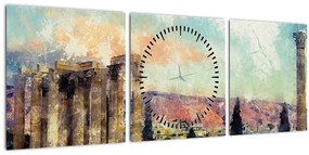Tablou - Acropole, Atena, Grecia (cu ceas) (90x30 cm)
