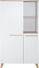 Șifonier de copii alb cu aspect de lemn de stejar 52x180x180 cm Léon – Roba