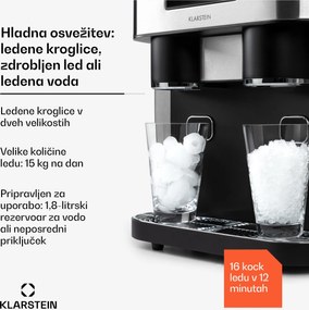 Klarstein Eiszeit Crush, aparat de făcut gheață, 2 mărimi, gheață zdrobită, argintiu