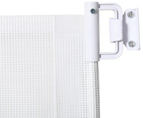 PawHut Barieră de siguranță barieră câine retractabilă automat 1,15L x 0,83H m teslin oțel alb | Aosom Romania