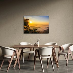 Tablou pe sticlă - Ceața de dimineață în vale (70x50 cm)