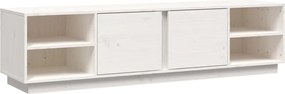vidaXL Comodă TV, alb, 156x40x40 cm, lemn masiv de pin