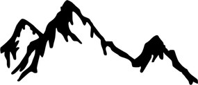 Decoratiune perete MOUNTAIN, negru, metal, 70x45 cm