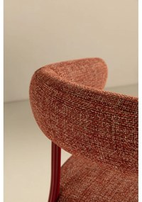 Set de scaune de sufragerie teracotă cu cotiere 2 buc. tapițat Yuri – MOME