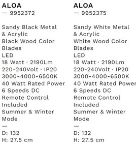 Lustra LED cu Ventilator si telecomanda ALOA alb