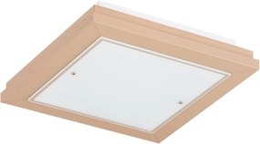 Plafoniera din lemn si sticla TABOR 52x52cm, piersica