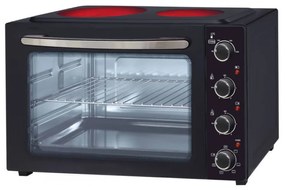 Cuptoc electric cu plite Oliver Voltz OV51441E45, 4300 W, 6 trepte, 45 L, 90-230°C, 2 plite cu infrarosu, Ventilator, Iluminare, Negru
