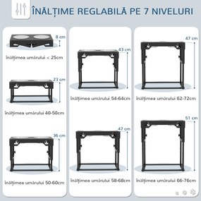 Boluri Înălțate PawHut pentru Câini cu Înălțime Ajustabilă, Suport și 2 Boluri din Oțel Inoxidabil, Ideal pentru Hrănirea Confortabilă | Aosom Romania