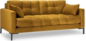 Canapea 2 locuri, Mamaia, Micadoni Home, BL, 152x92x75 cm, catifea, galben