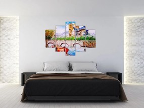 Tablou - Pictură în ulei a orașului (150x105 cm)