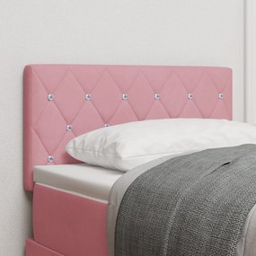 vidaXL Tăblie LED cu lumini cu bandă LED Argyle Roz 80 cm Catifea