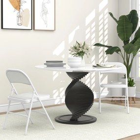 HOMCOM Set de 2 Scaune Pliabile, Scaune Moderne cu Perne din Poliester pentru Acasă și Birou, 45x46x78 cm, Alb | Aosom Romania