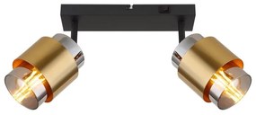 Aplica 2L design modern Milley negru, alama