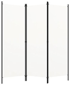 Paravan de camera cu 3 panouri, alb crem, 150 x 180 cm Alb, 3