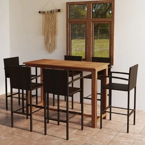 3068016 vidaXL Set mobilier bar de grădină, 7 piese, maro