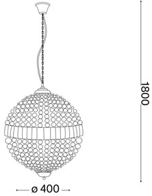 Lustră LED de cristal pe lanț Ideal Lux LUXOR 6xG9/3W/230V d. 40 cm transparent