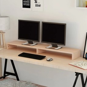 243662 vidaXL Suport monitor din lemn prelucrat, 110x23,5x9 cm, bej