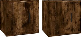 vidaXL Dulapuri TV montate pe perete 2 buc stejar fumuriu 40x34,5x40cm