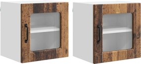 vidaXL Dulap de bucătărie cu raft 2 pcs Lemn vechi 40 x 31 x 40 cm