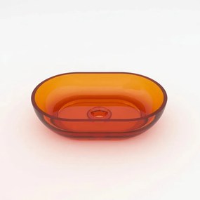 Lavoar pe blat Rune Mond oval 58 cm rasina transparenta - portocaliu