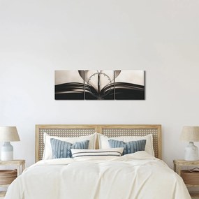 Tablou cu carte (cu ceas) (90x30 cm)