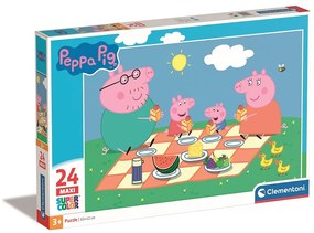 Purcelușa Peppa Picnic Puzzle maxi Clementoni cu 24 de piese