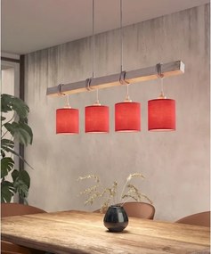 Brilagi - lustra LED suspendată pe cablu NUBILA 4xE27/60W/230V gri/roșu