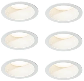 Set de 6 spoturi încastrate albe, inclusiv LED 3000K-5000K - Elias