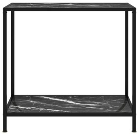 322834 vidaXL Masă consolă, negru, 80 x 35 x 75 cm, sticlă securizată