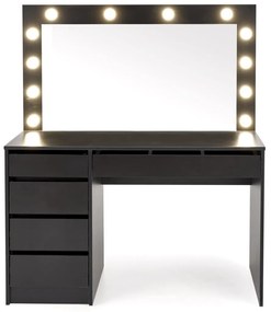 Masuta de toaleta cu oglinda si LED Hollywood XL - Negru