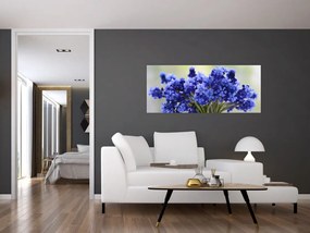 Tablou buchet cu flori albastre (120x50 cm)
