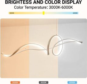 Brilagi - Lustra LED dimabilă pe cablu SIGNATURE LED/55W/230V 120x23 cm bej + telecomandă