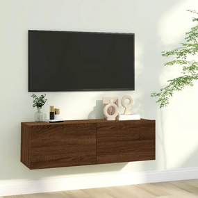 815098 vidaXL Comodă TV de perete, stejar maro, 100x30x30 cm, lemn prelucrat