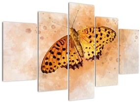 Tablou - Fluture portocaliu, aquarelă (150x105 cm)
